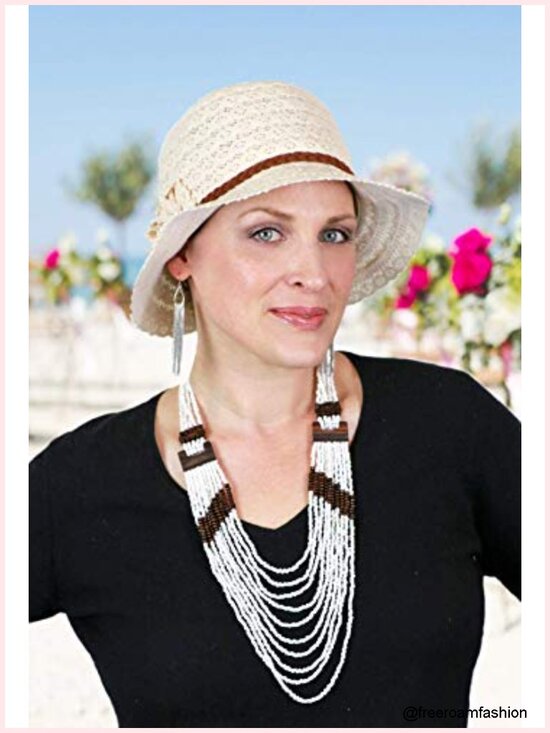 Lace Sun Hat for Women Lightweight Adjustable Packable Travel Chemo Cloche main image 4